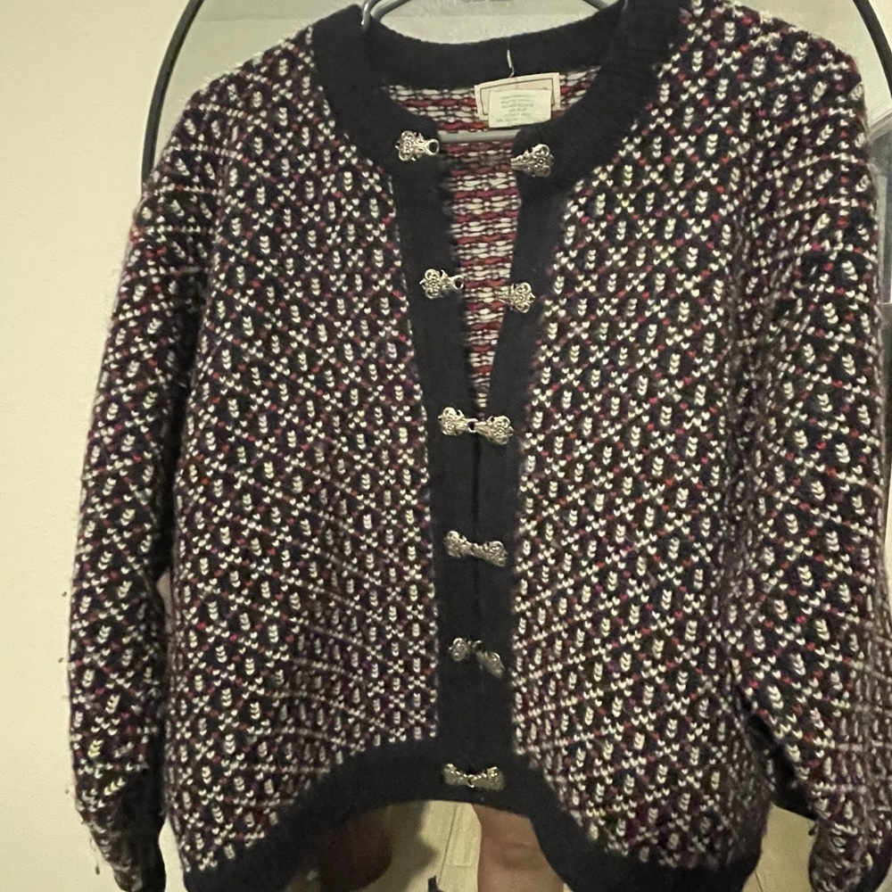 L.L. Bean Black and White Knit Cardigan